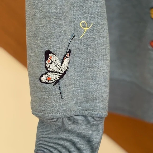 Vintage Button Up Cardigan with Embroidered Butterflies - Picture 3 of 6